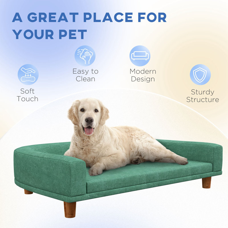 Tucker Murphy Pet Dog Sofa Couch Pet Bed With Comfortable Luxury Cushion Washable Cover Wooden Legs Anti Slip Mat For Large Dogs Cats Kittens Reviews Wayfair